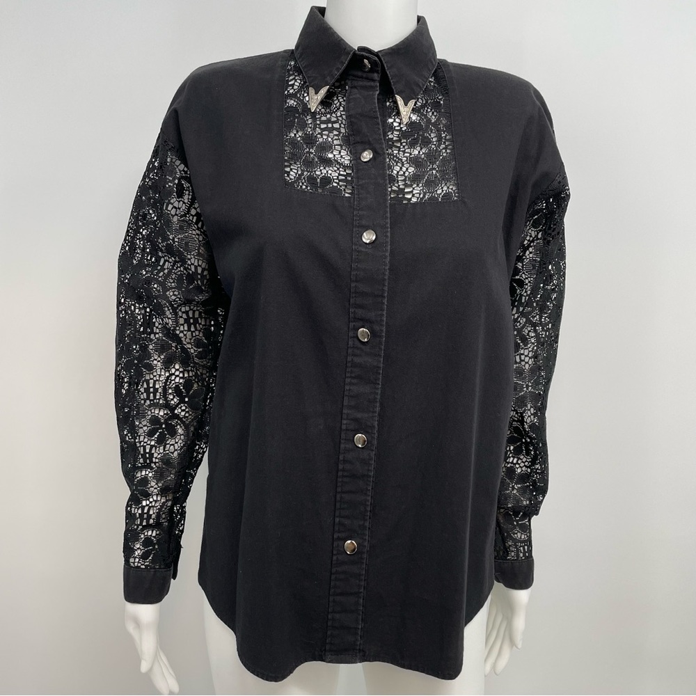 Vintage Sassa Rodeo Western Wear Button Down Shirt Women’s S/M Rockabilly Studs